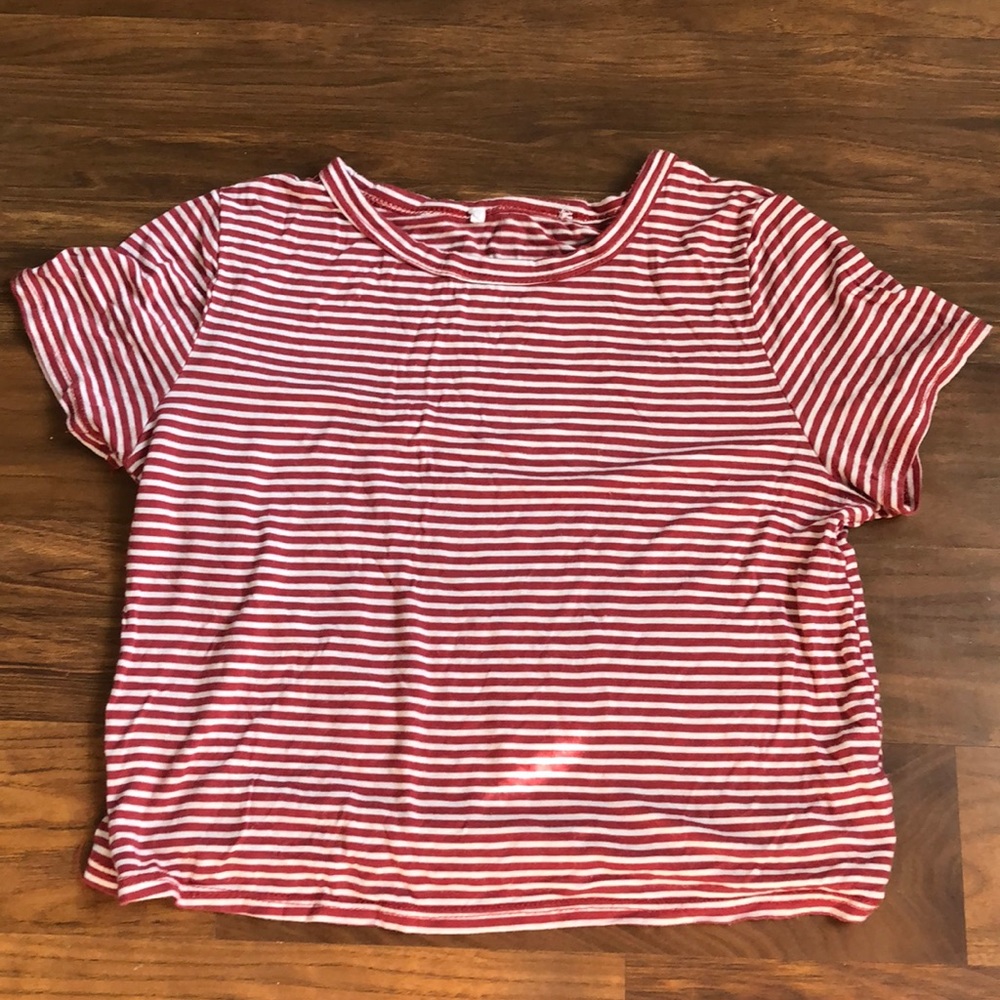 Red and white stripped crop top
